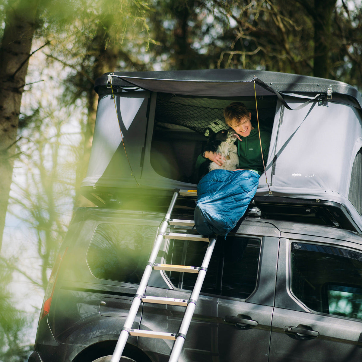 Nest pop up roof tent in use