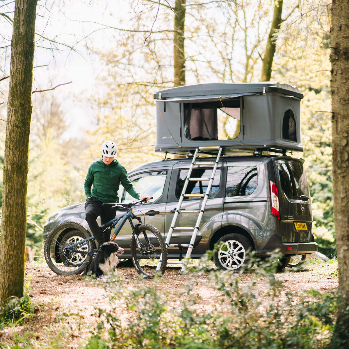 Nest pop up roof tent camp setup