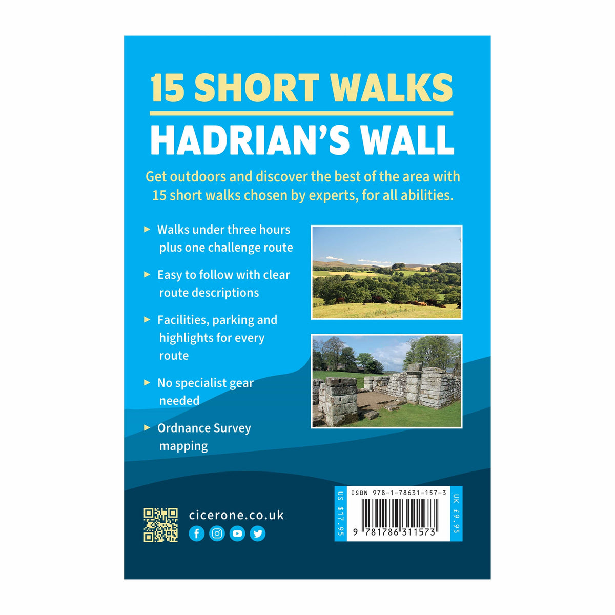 book 15 short walks on hadrians wall back cover
