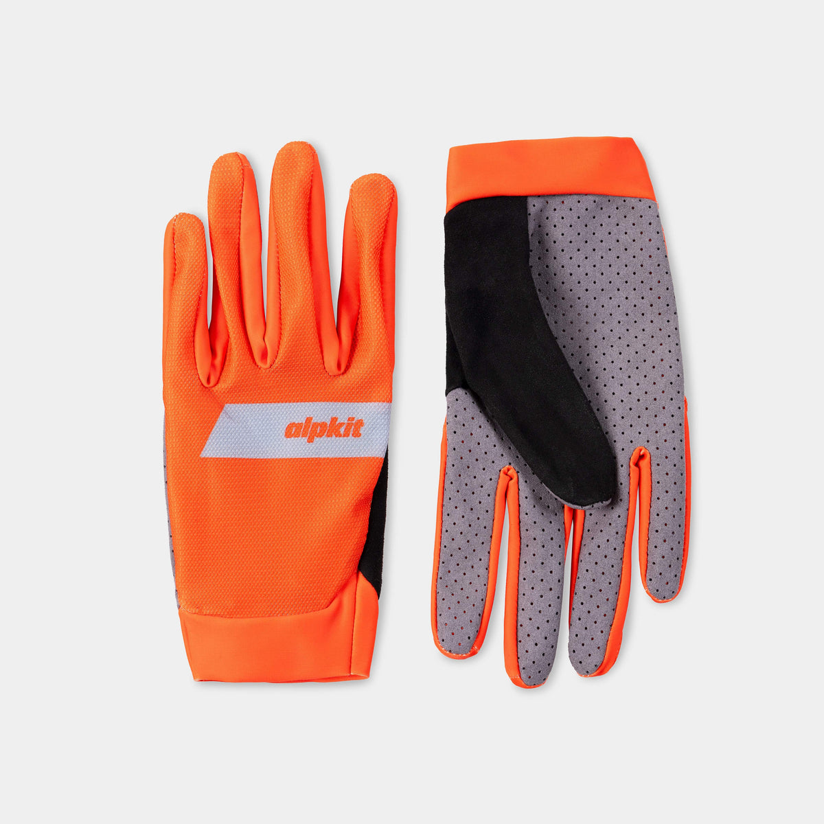alpkit.surfet cycling glove in blaze orange