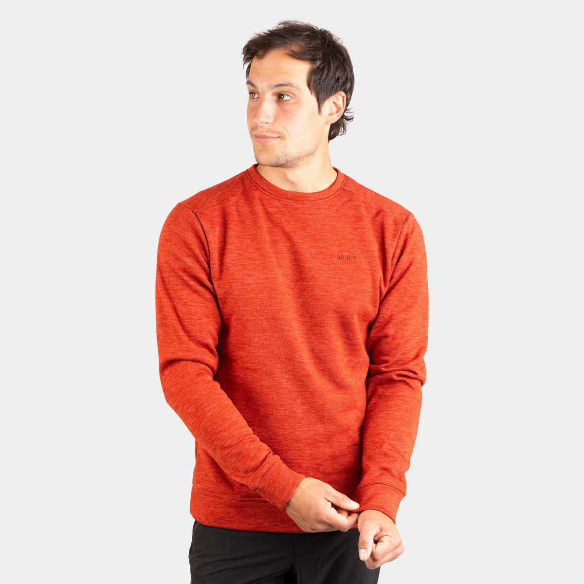 alpkit mens redpoint crew neck jumper in brick|sl