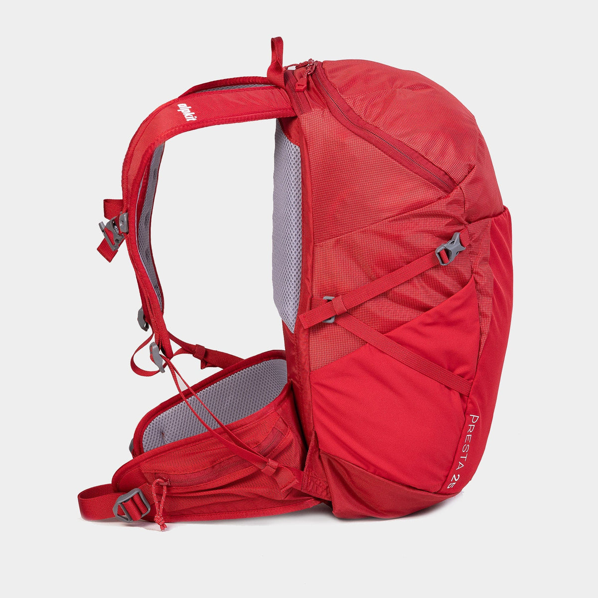 Alpkit presta 25l day pack in chilli red side