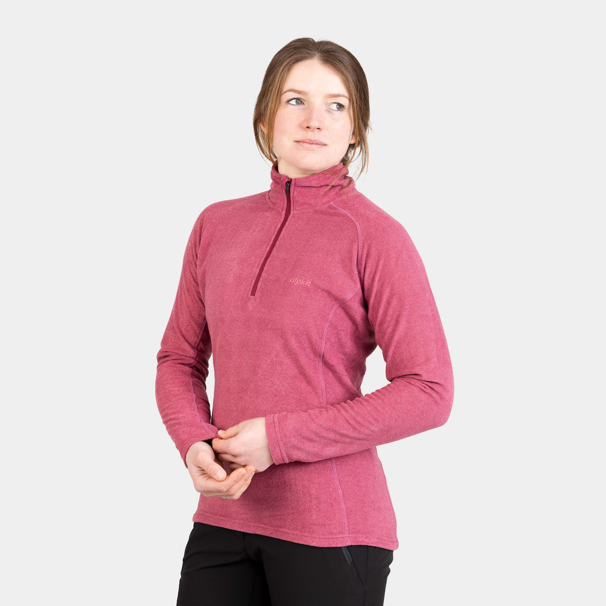 alpkit womens kelpie fleece in rose pink