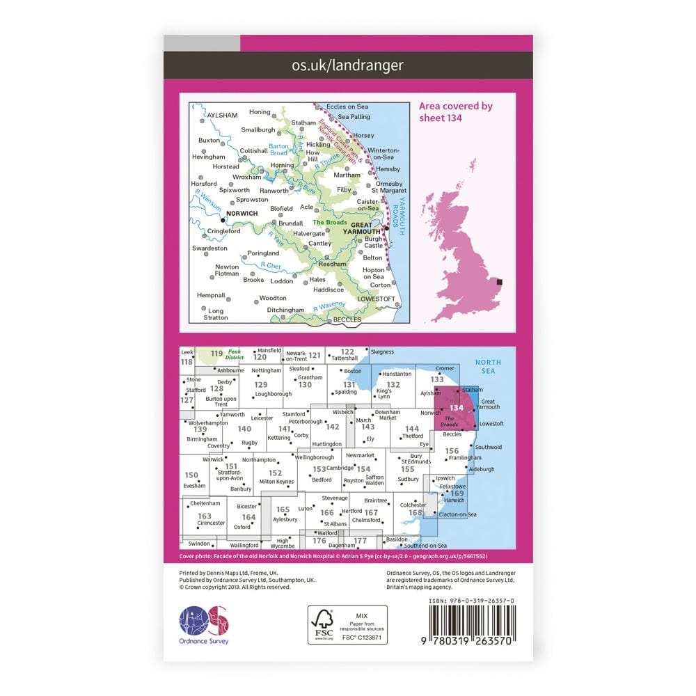 OS Landranger / Norwich & The Broads