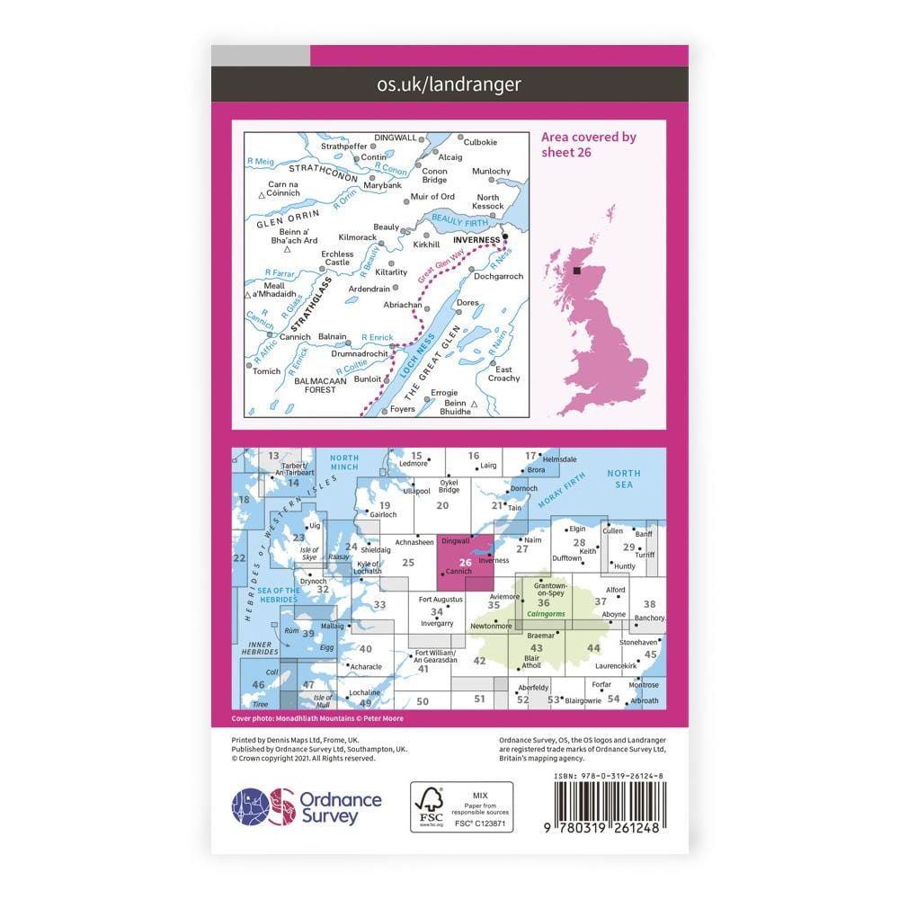 OS Landranger / Inverness/Strathglass Area