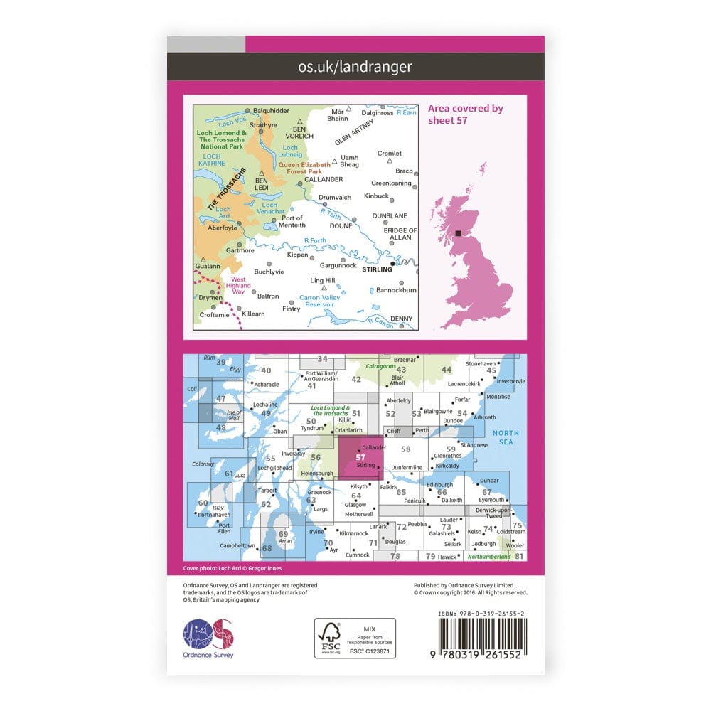 OS Landranger / Stirling & TheTrossachs