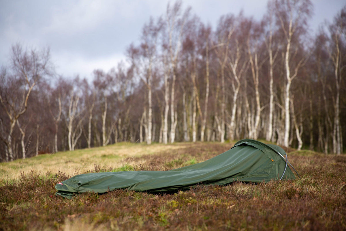 Alpkit elan hooped bivy pitched - action - closed