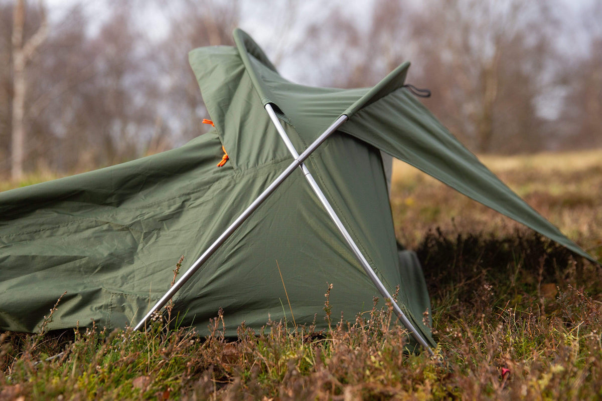 Alpkit elan hooped bivy pole structure side view - closed