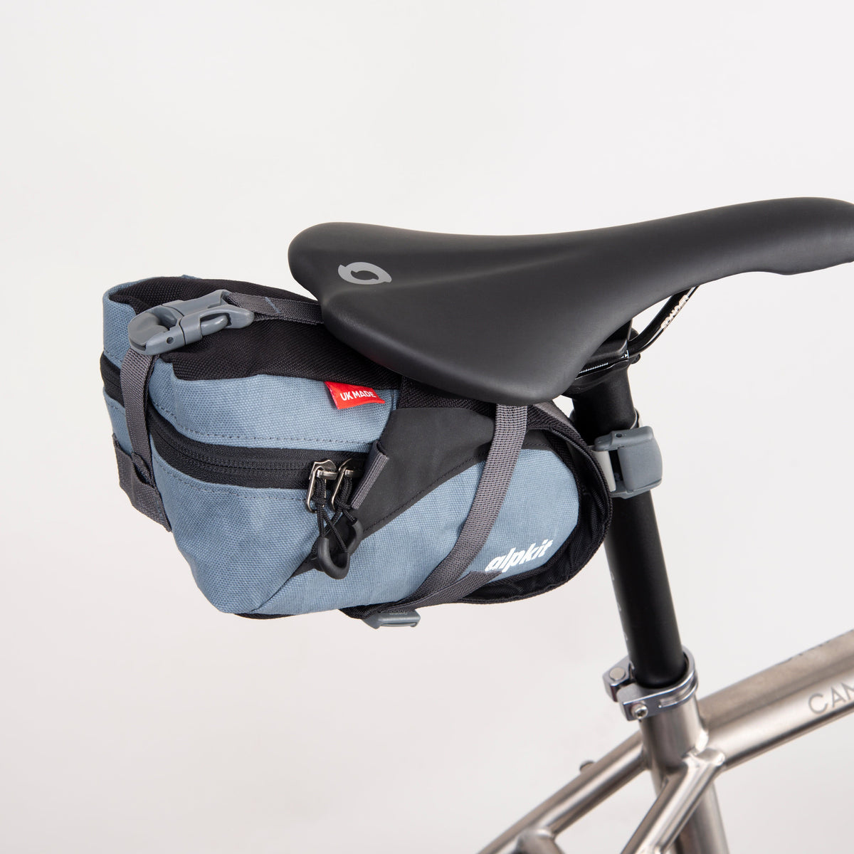 enduro seatpack large bikepacking bag in storm top - closed