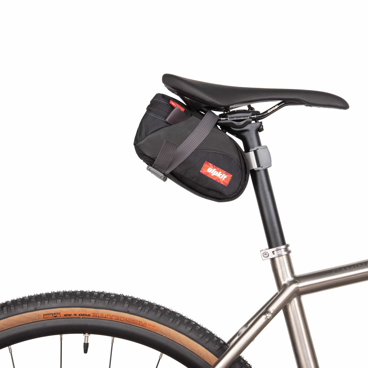 Alpkit enduro seatpack XS in black - closed
