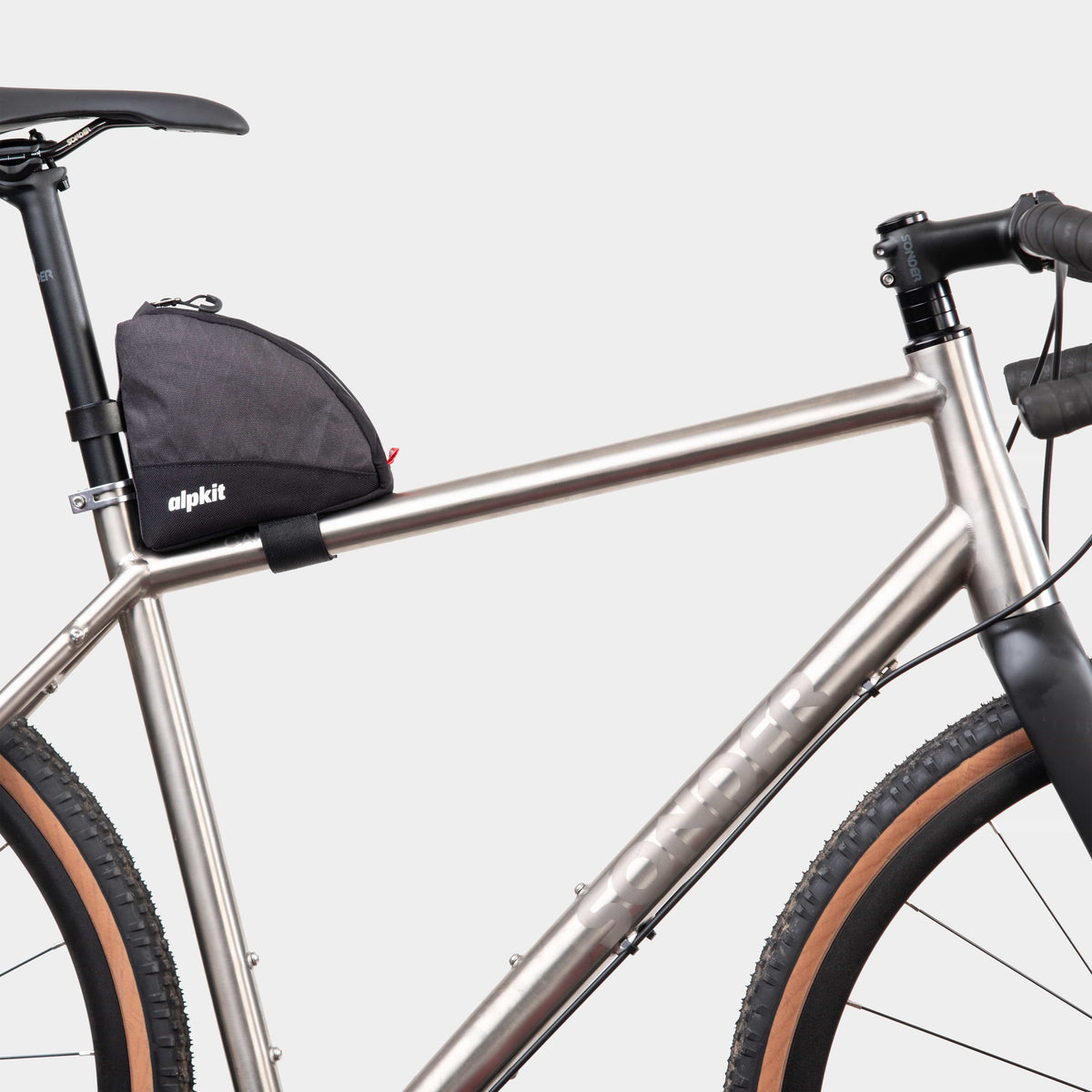 alpkit fuel pod rear bikepacking bag in panther black