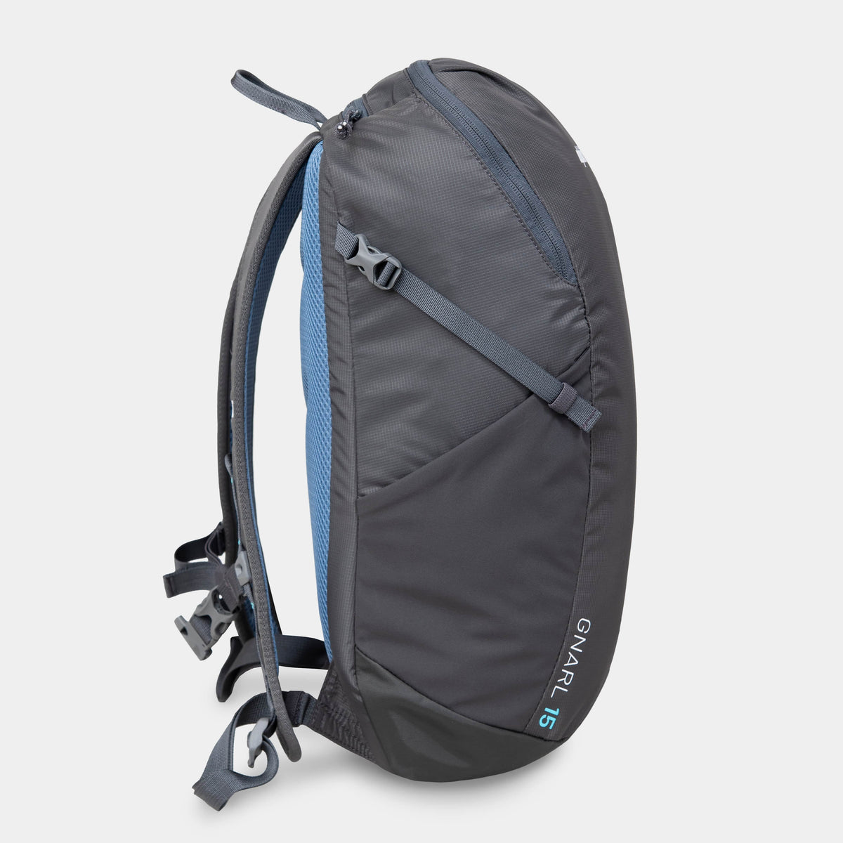 alpkit gnarl 15 backpack day sack in dark grey side