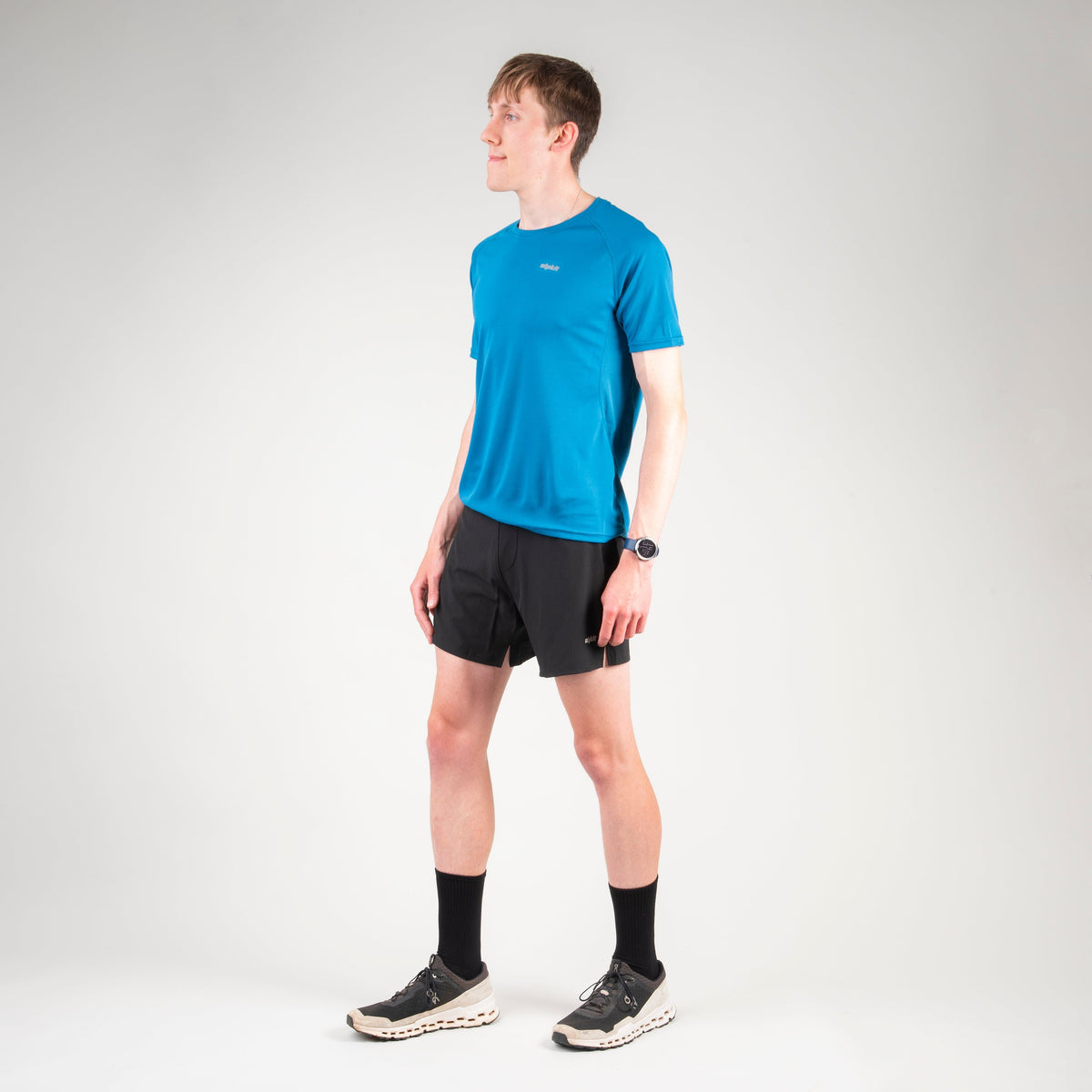 alpkit mens koulin trail shorts for trail running fell running in black outfit|sm