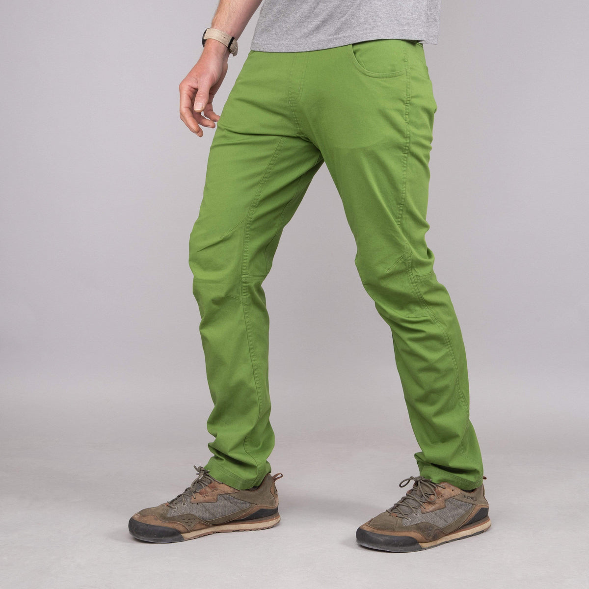alpkit mens bloc pants in fern front - closed