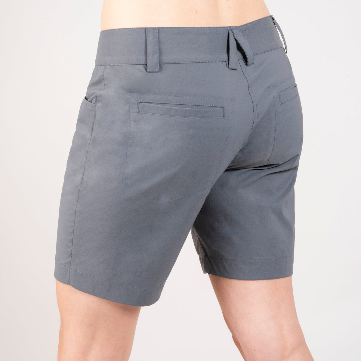 alpkit teleki womens shorts in steel grey back