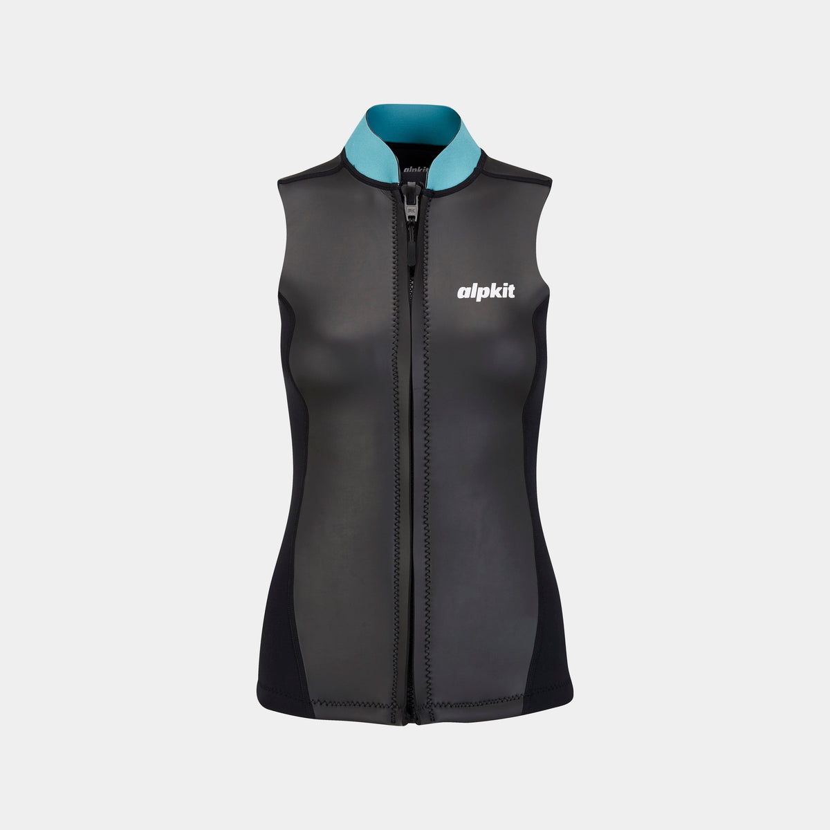 alpkit element wetsuit womens vest in black front - closed
