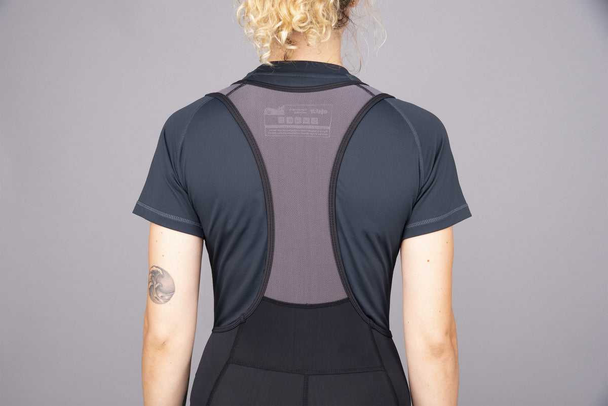 womens rhythm bib 3/4 back