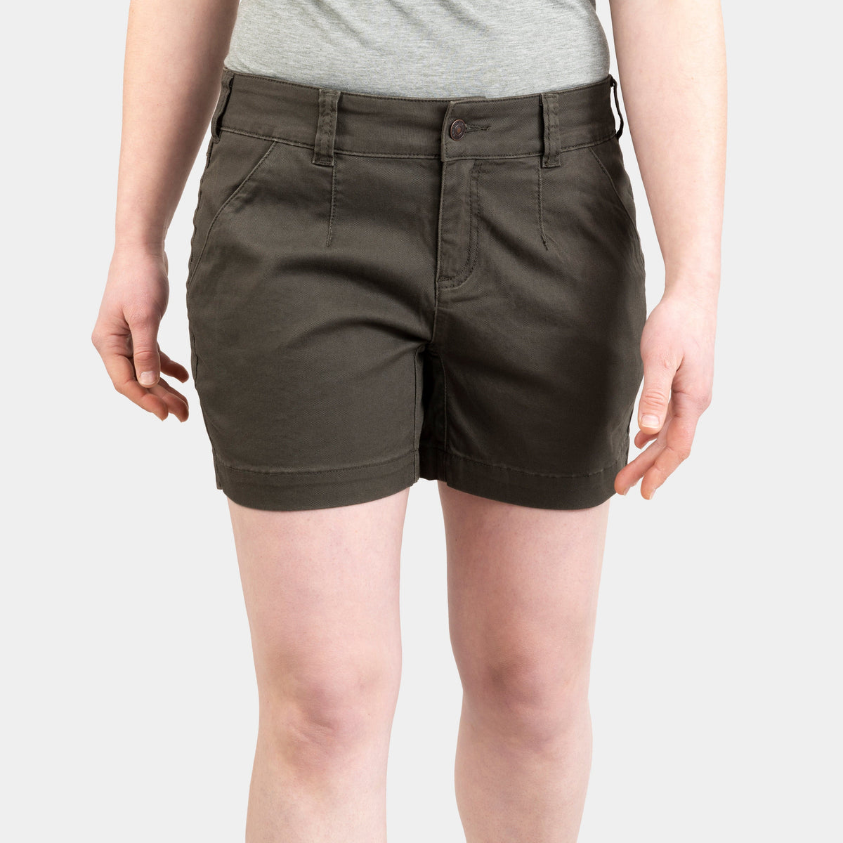 alpkit womens werk shorts in kelp green