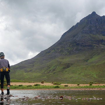 Female bikepackers in the Cairngorms