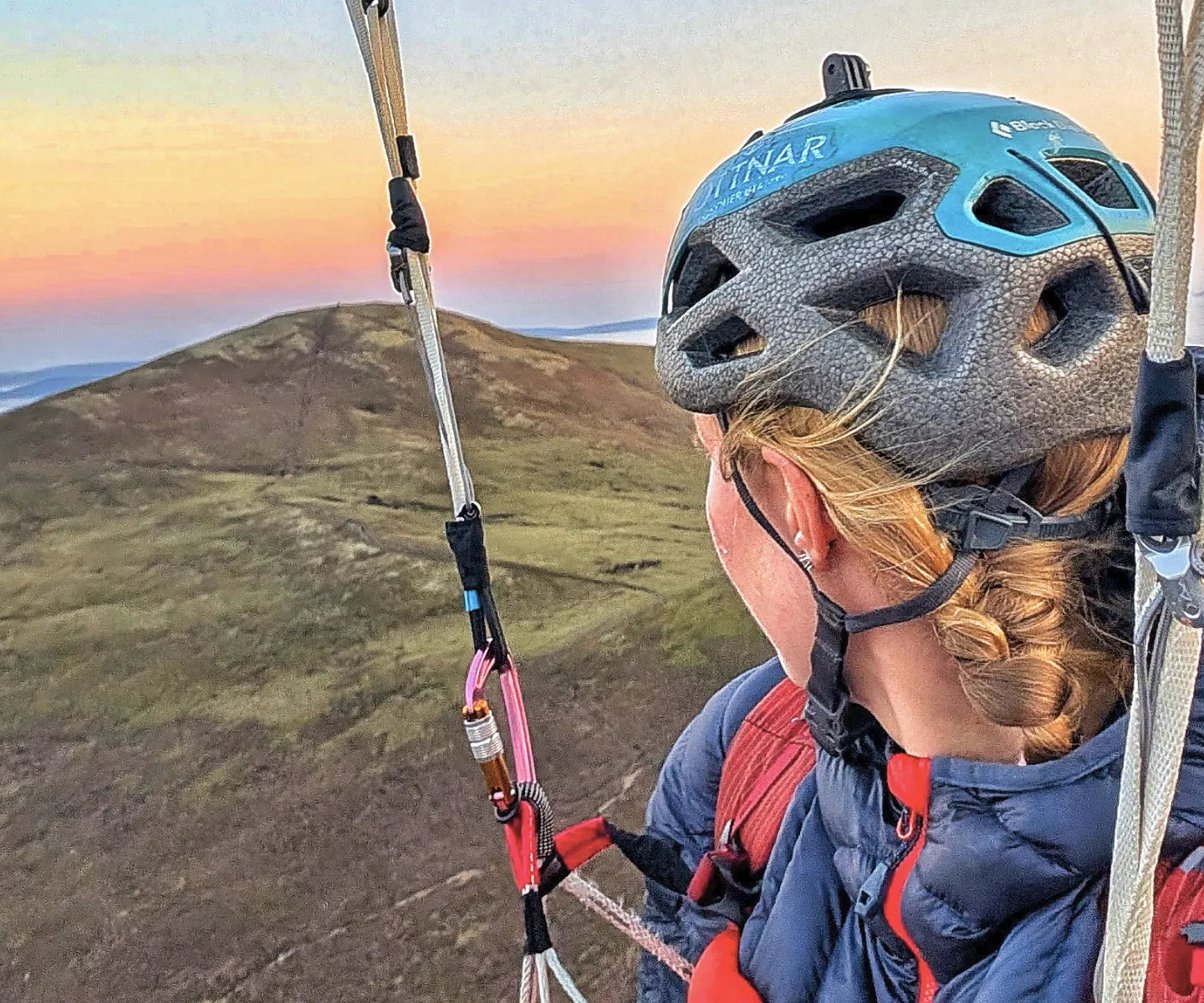 Anna Wells paragliding in Scotland
