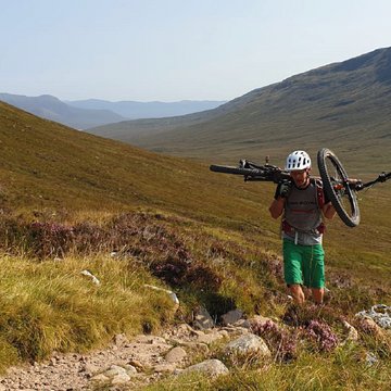 Female bikepackers in the Cairngorms