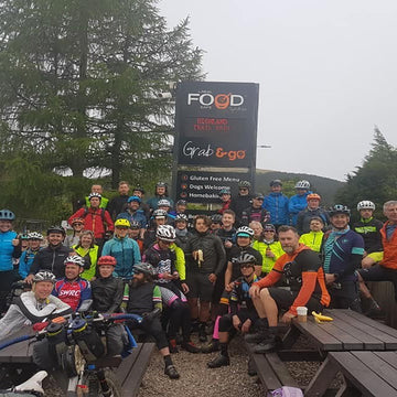 Female bikepackers in the Cairngorms