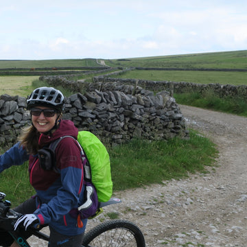 Female bikepackers in the Cairngorms