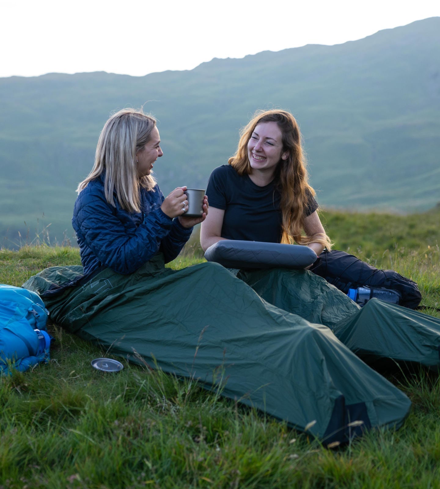 Two women bivvying in the Lake District