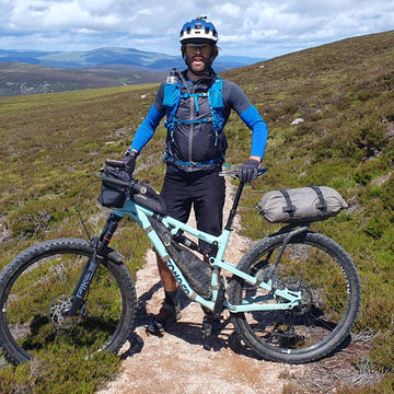 Female bikepackers in the Cairngorms