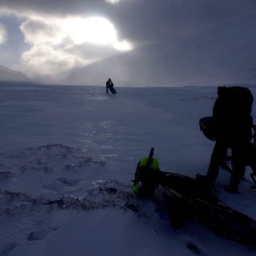 Female bikepackers in the Cairngorms