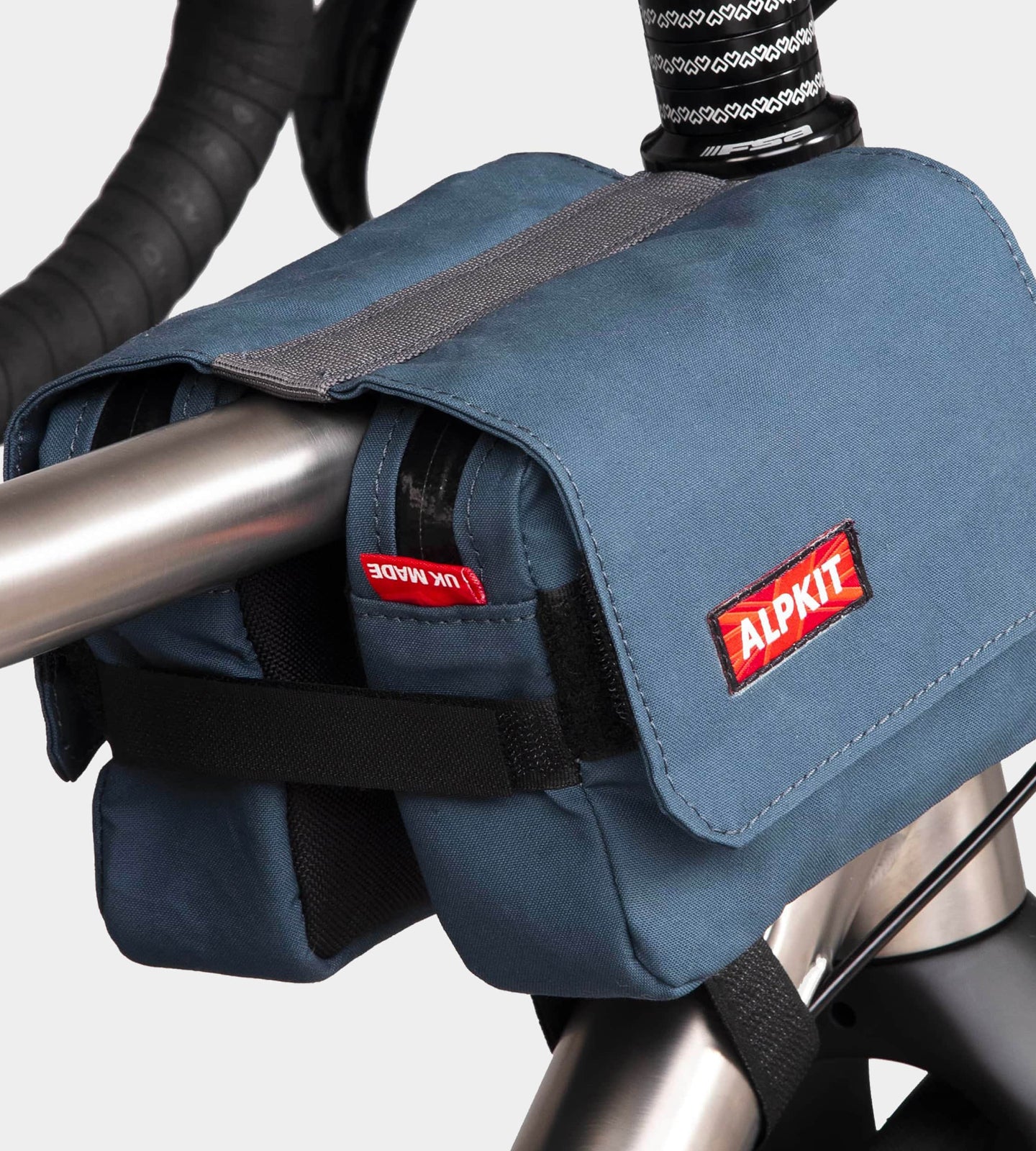 UK made canvas top tube bikepacking bag