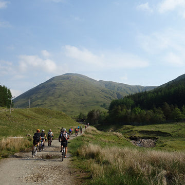 Female bikepackers in the Cairngorms
