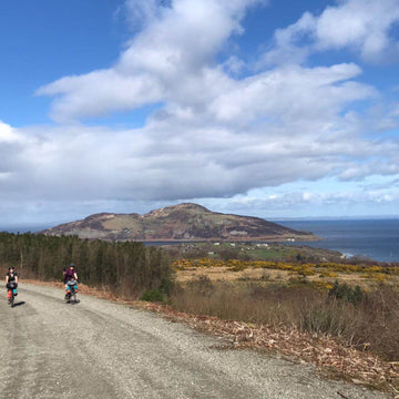 Female bikepackers in the Cairngorms