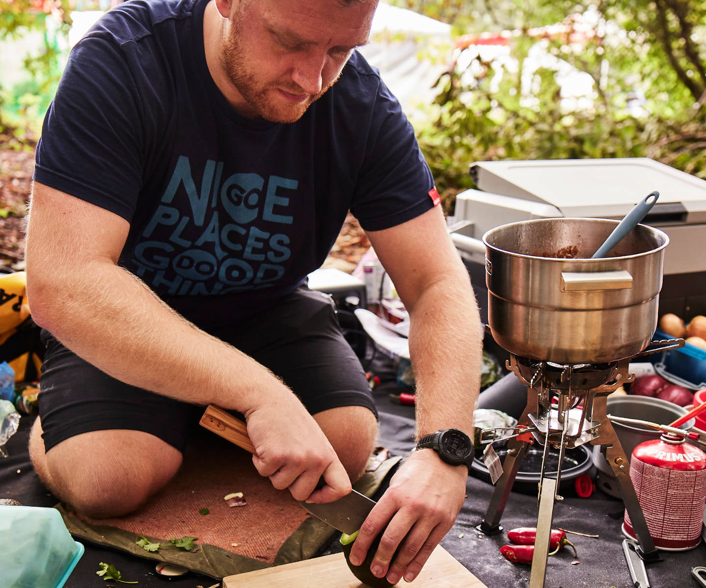 Cooking real food while camping