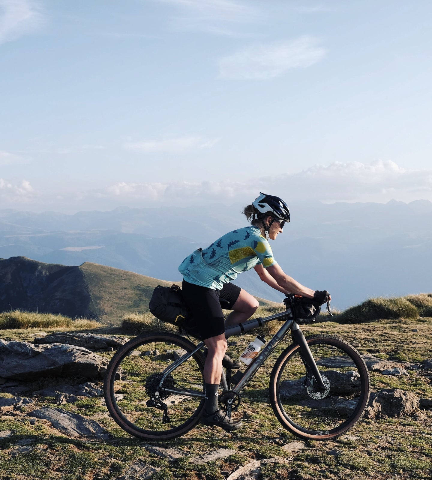 Emma Pooley riding in the Pyrenees - Camille McMillan
