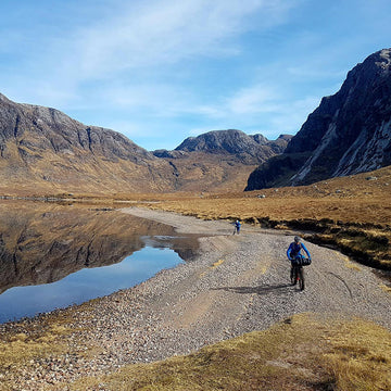 Female bikepackers in the Cairngorms