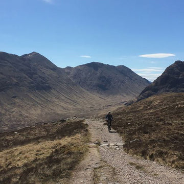 Female bikepackers in the Cairngorms