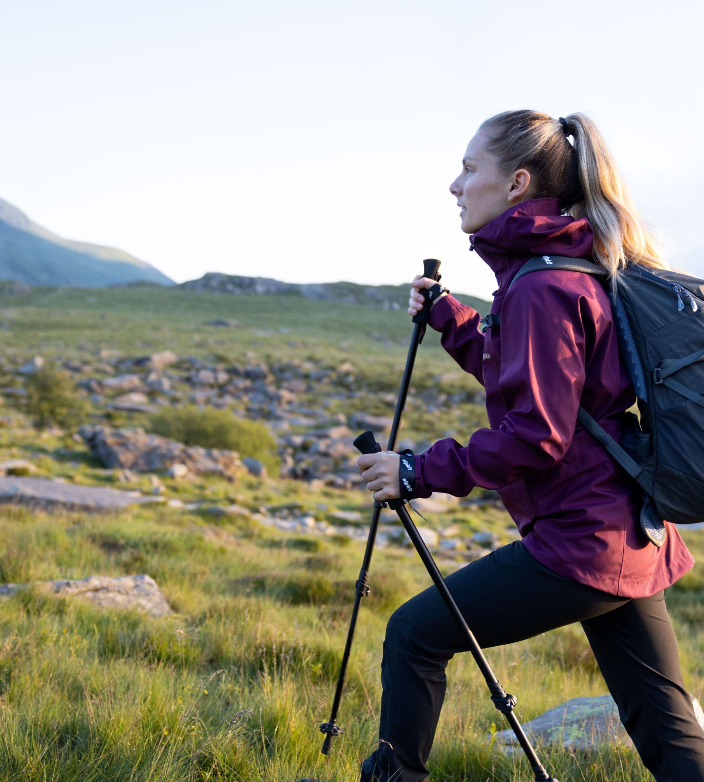Hill walking with walking poles in Scotland