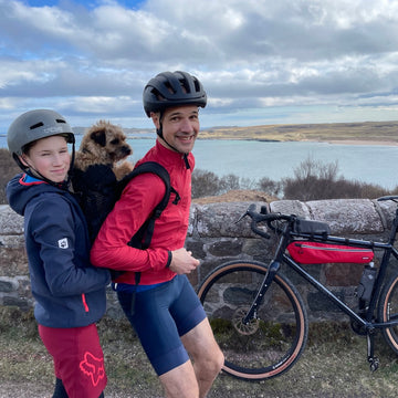 Female bikepackers in the Cairngorms