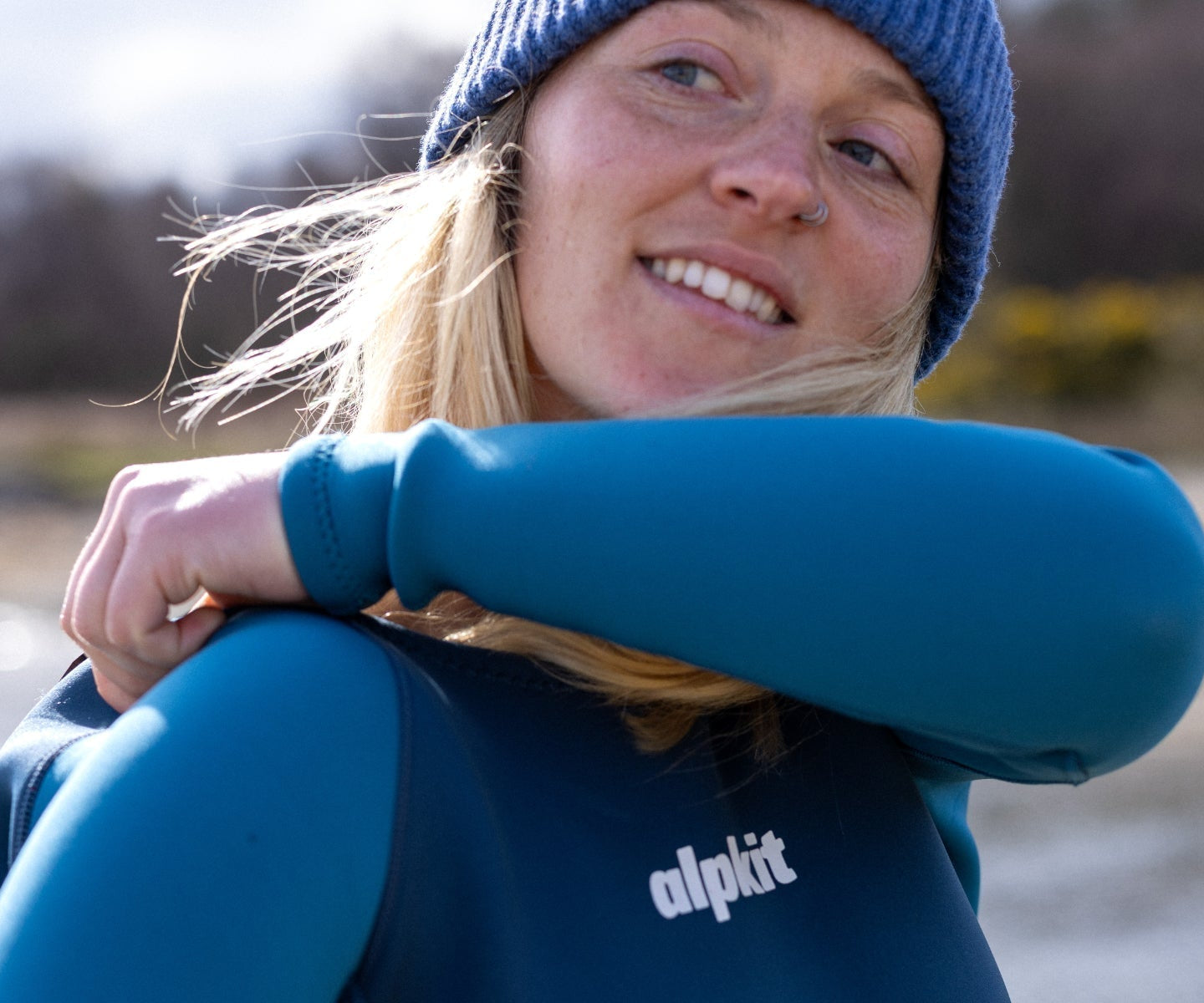 Swimmer wearing a Yulex wetsuit