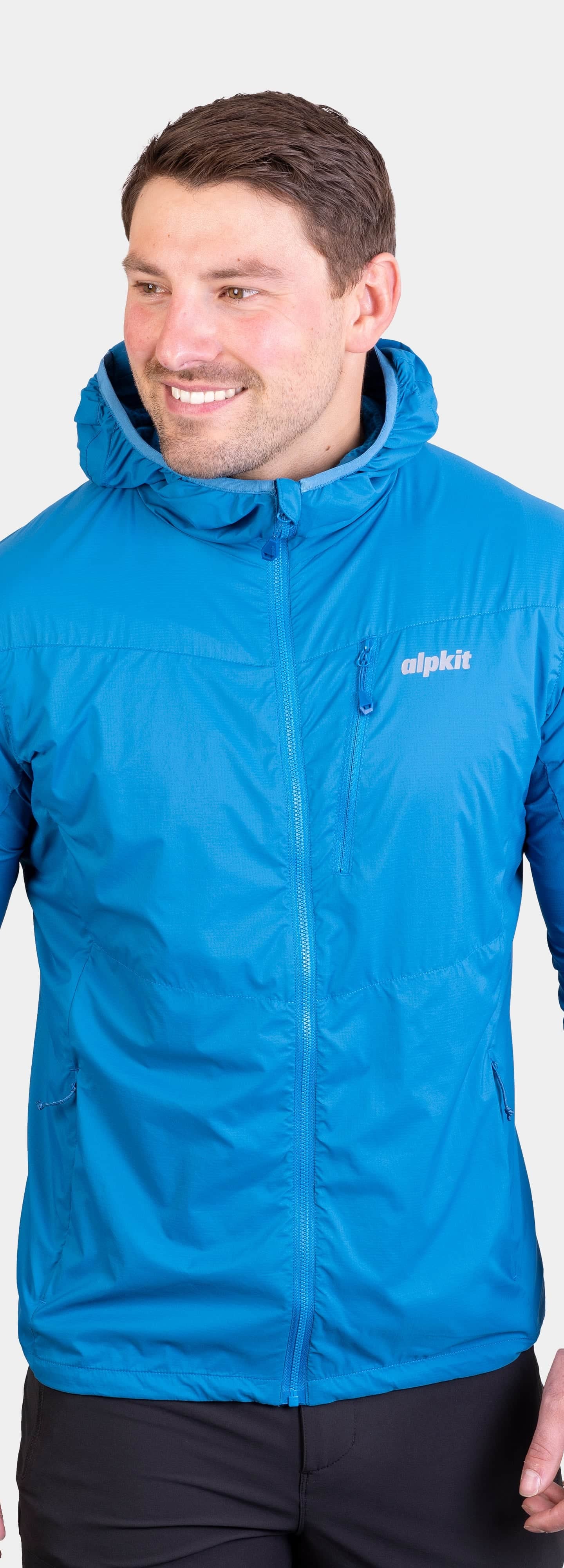 mens alpkit morphosis jacket in reef blue - closed