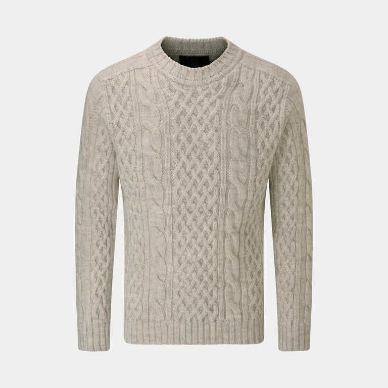 Men's Pennine natural wool jumper in raw undyed wool