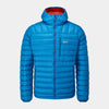 alpkit mens filoment hoody down jacket in reef blue