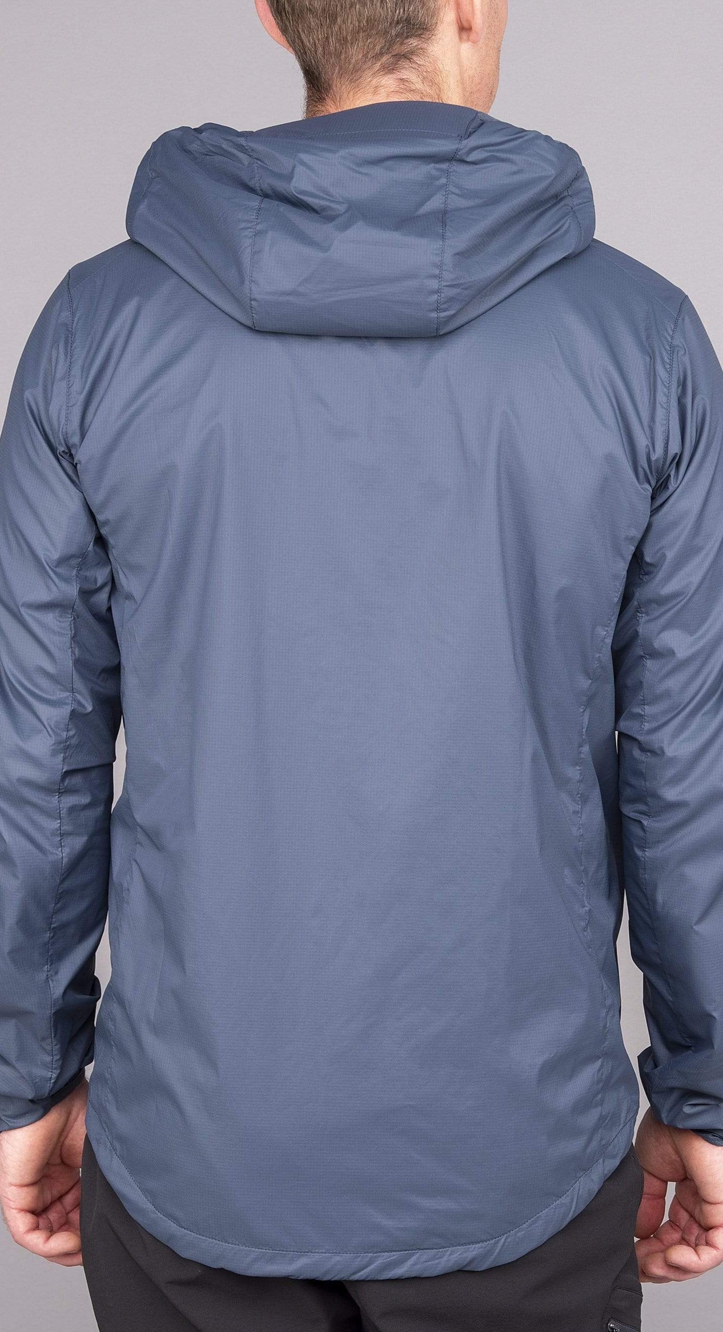 mens alpkit morphosis jacket in slate rear - closed